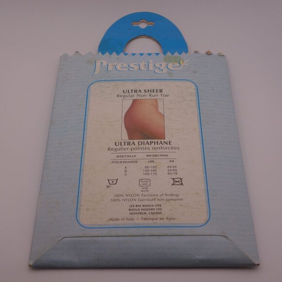 Vintage Prestige Ultra Sheer Made in Italy 100% Nylon 15 DEN White Panty Hose - Picture 5 of 13